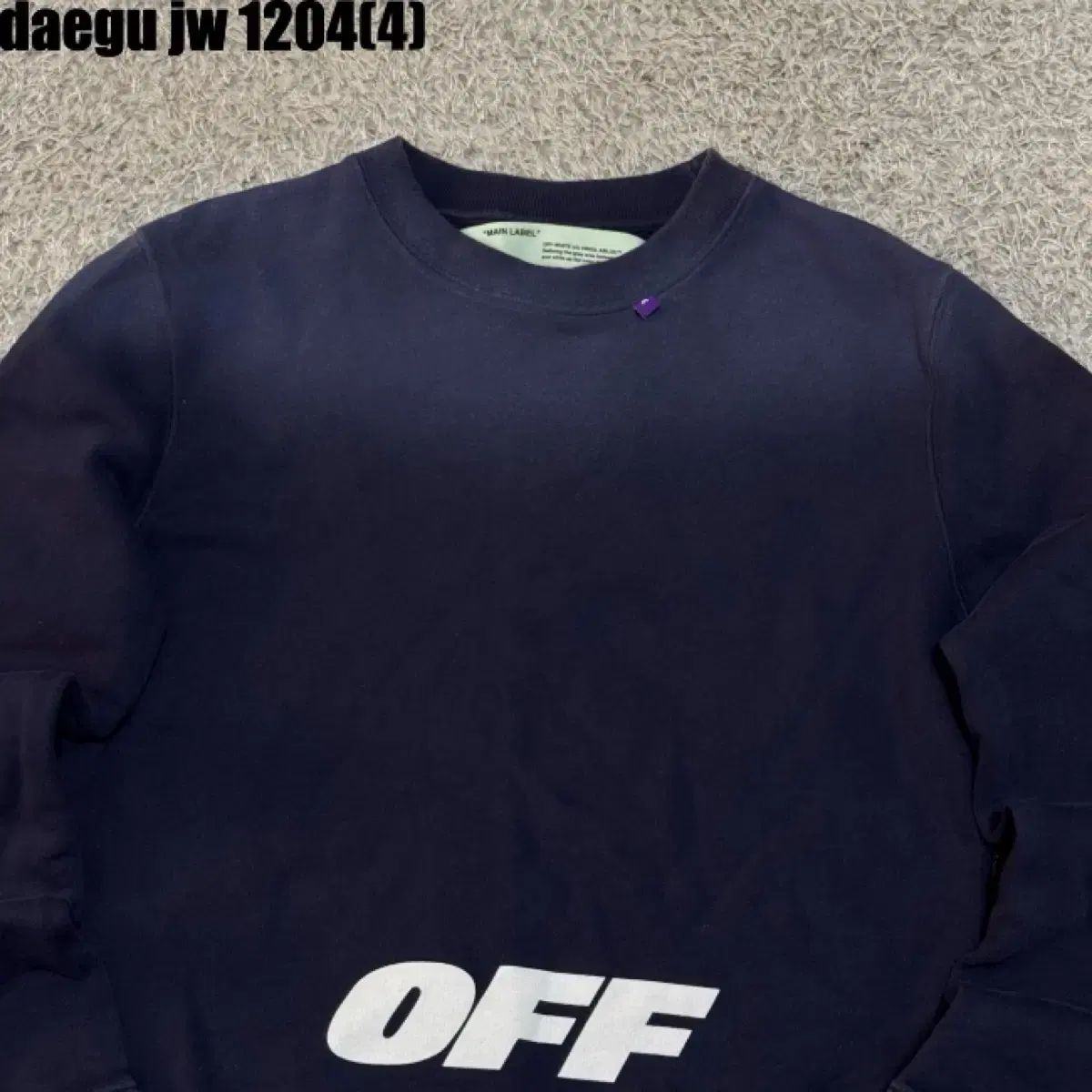 オフホワイト ネイビー スウェット Tシャツ m