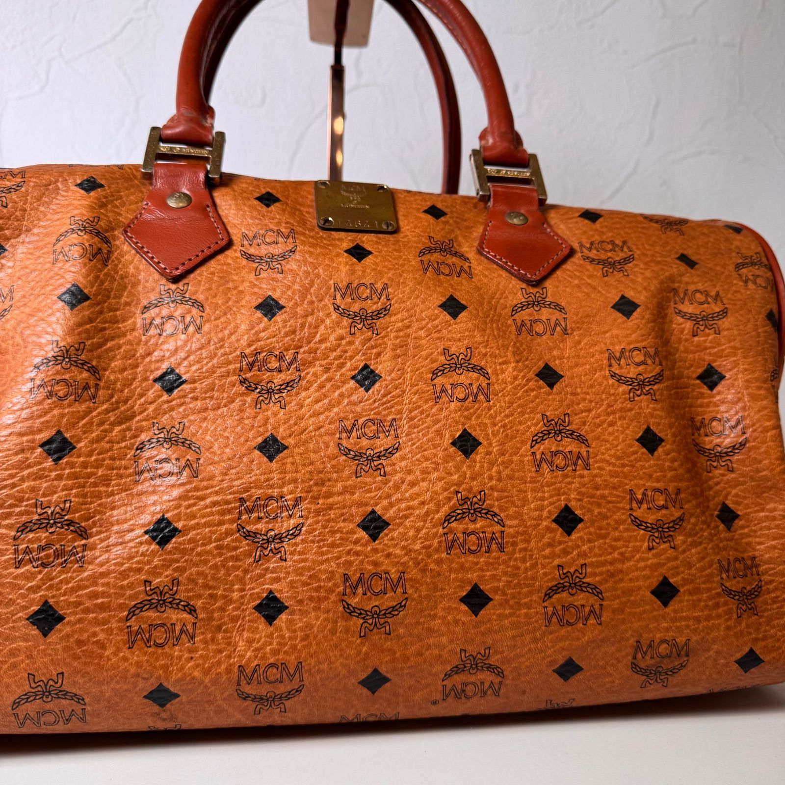 ✨Cランク MCM ボストンバッグ ハンドバッグ バッグ ブラウン レザー