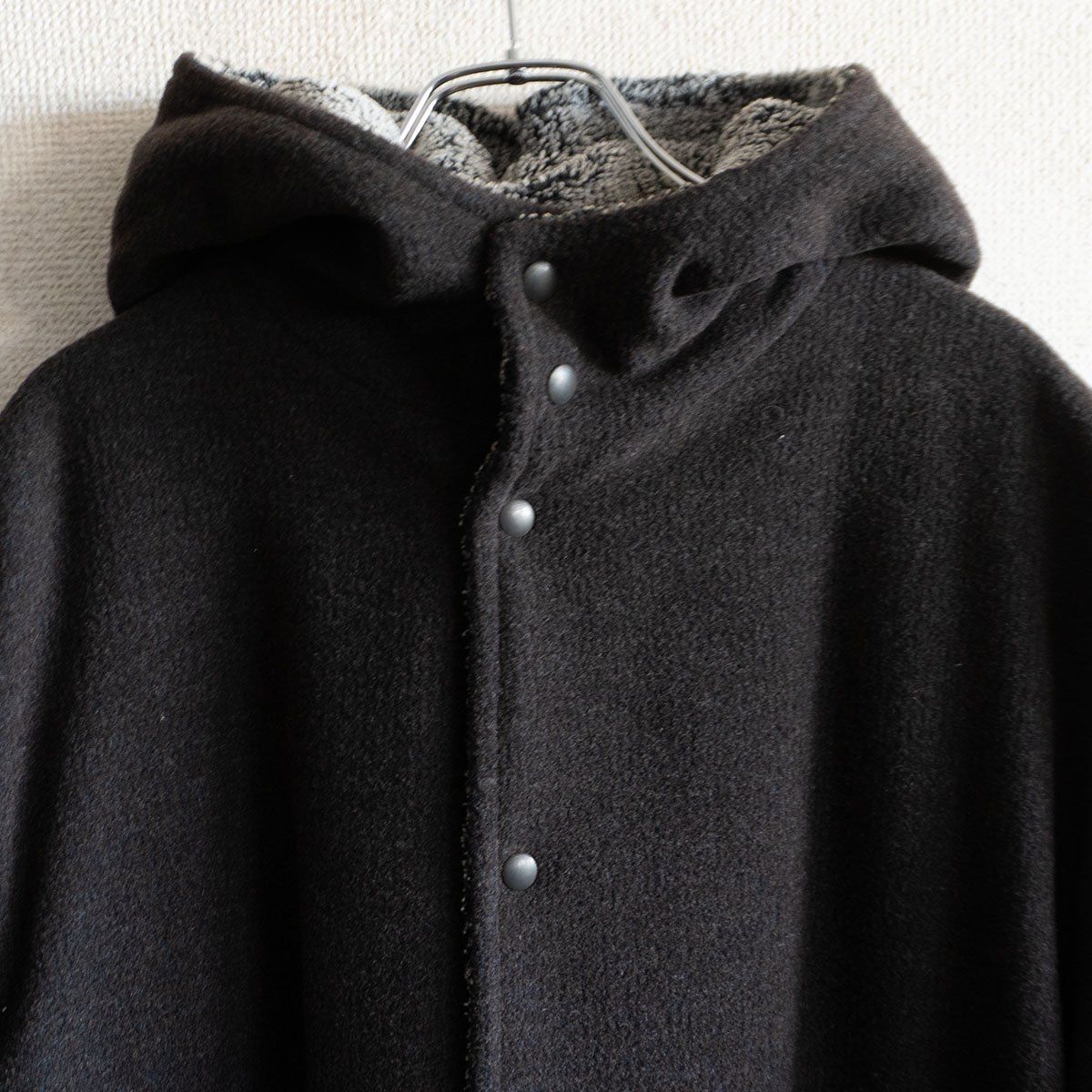 美品】GIORGIO ARMANI【ウール フーデッド コート】46 ダークブラウン