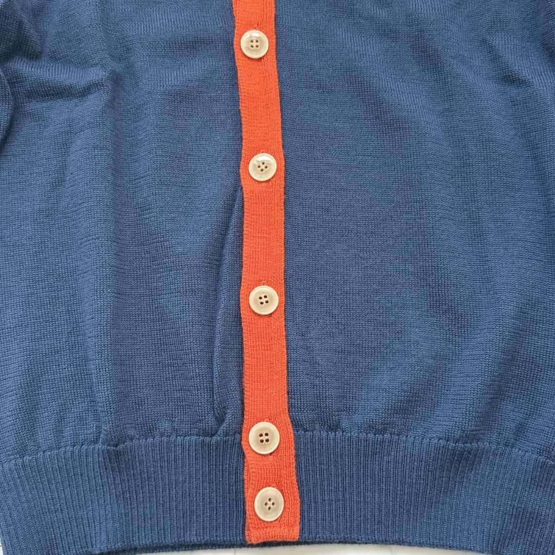 PEARLY GATES 切り替えカーディガン　ボーダー　ネイビーオレンジ PEARLY GATES 切り替えカーディガン ボーダー ネイビーオレンジ