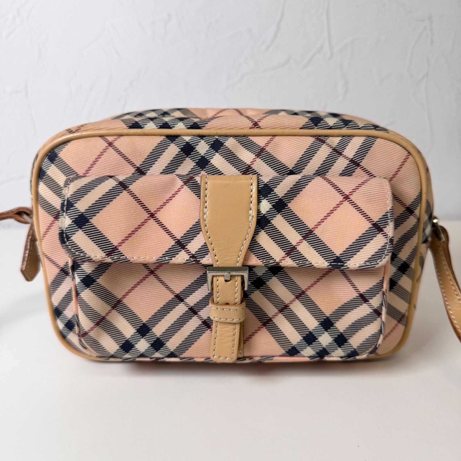 ✨BCランク BURBERRY BLUE LABEL Shoulder Bag Canvas Nova Check Pink