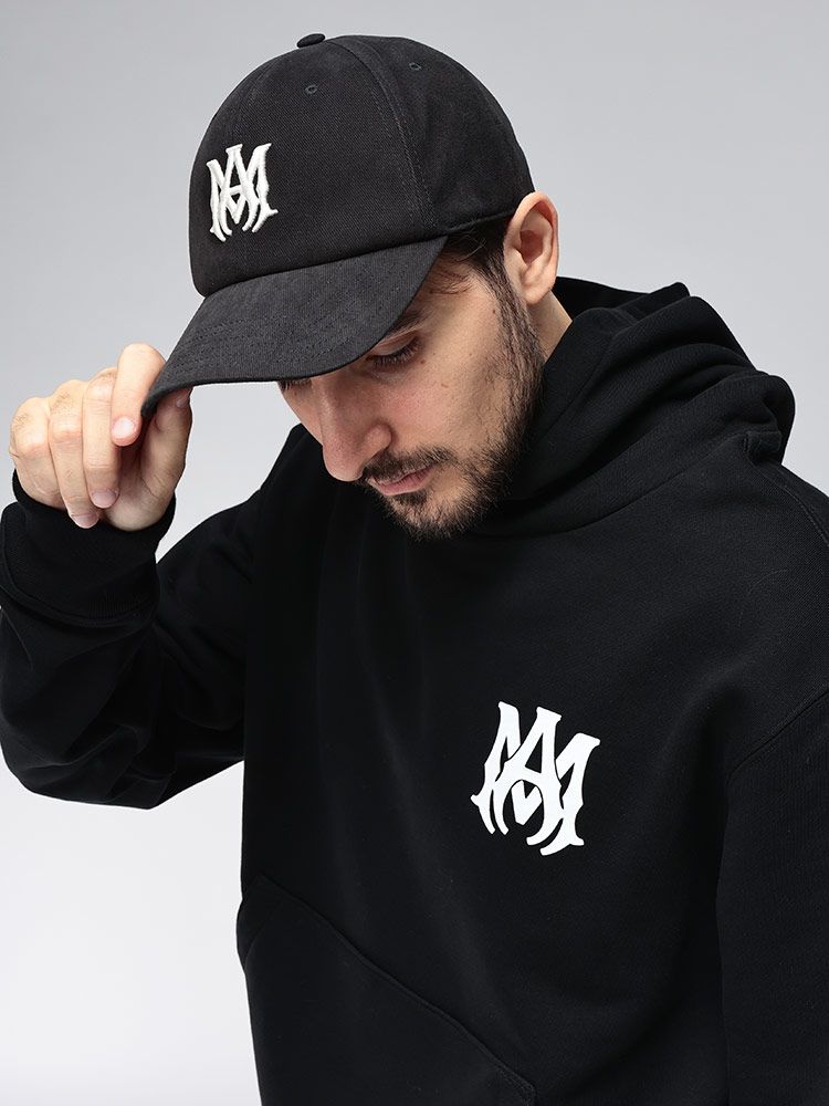 AMIRI アミリ ロゴ刺繍 レザーバックル キャップ MA CANVAS