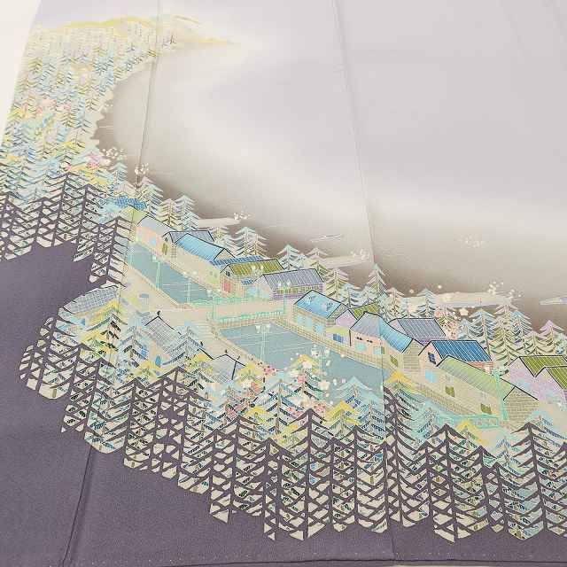 ✾まめ藤✾美品 本加賀友禅 宮野勇造落款 正絹 着物 比翼仕立て“大正