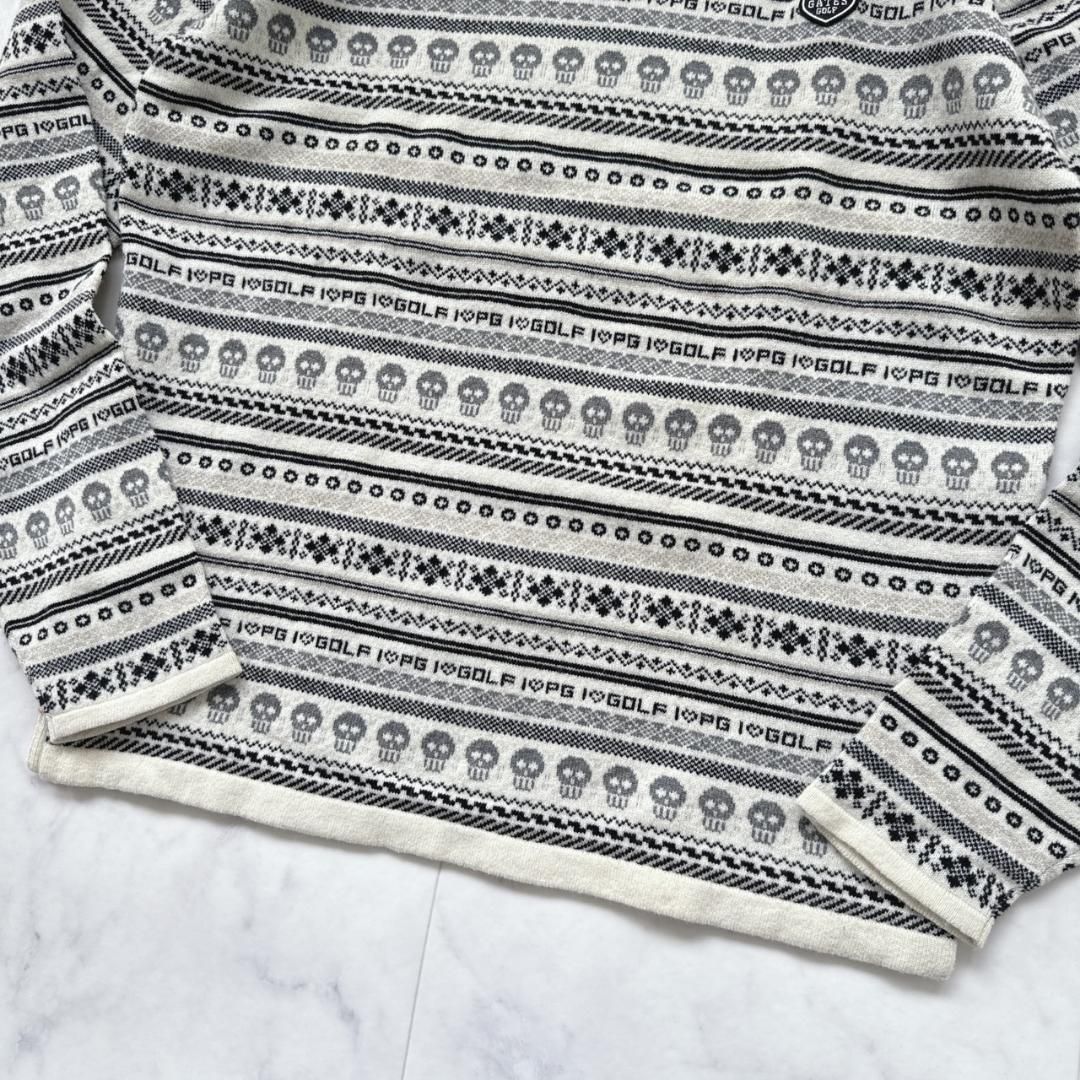 PEARLY GATESパーリーゲイツ I♡GOLF I♡PG スカル柄ニット PEARLY GATESパーリーゲイツ I♡GOLF I♡PG スカル柄ニット