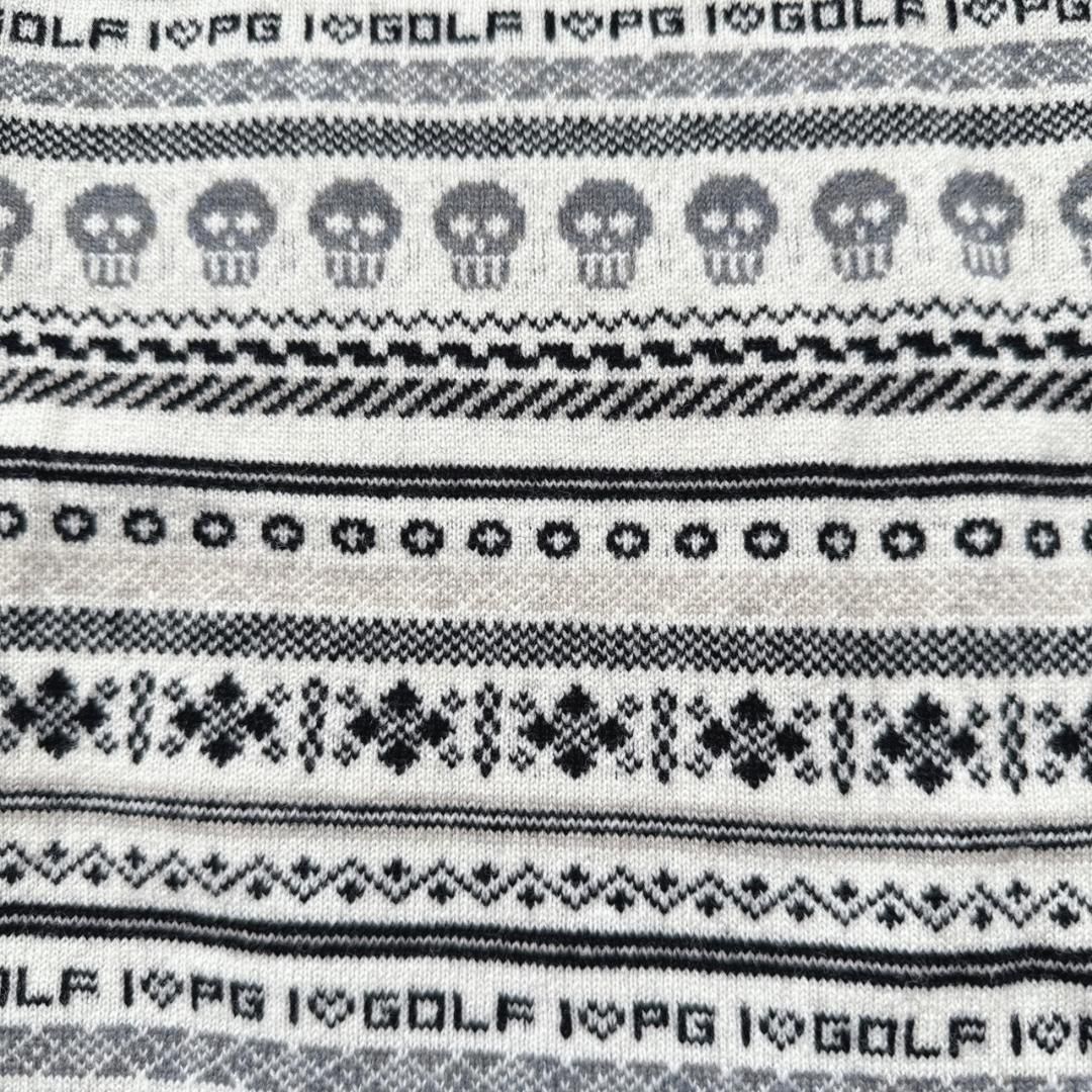 PEARLY GATESパーリーゲイツ I♡GOLF I♡PG スカル柄ニット