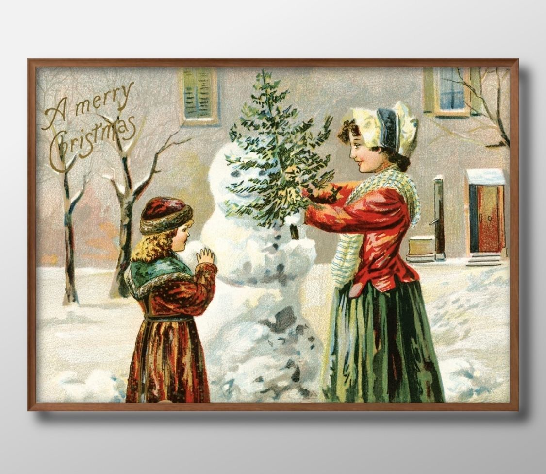 08432A Merry Christmas ビンテージ クリスマス A3 サイズ ポスター