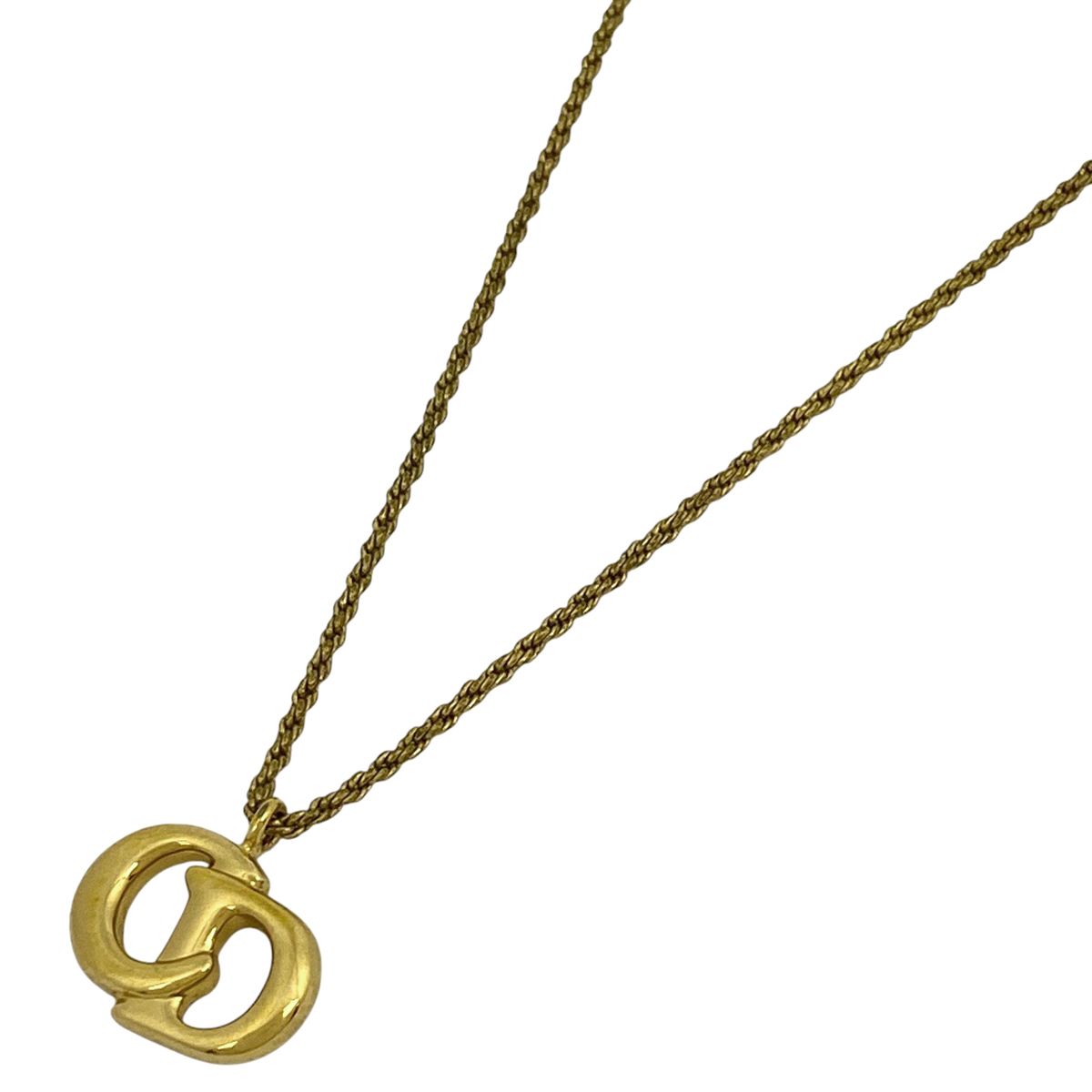 極美品　クリスチャンディオール ネックレス CDロゴ 丸型 ゴールド 極 美品 クリスチャンディオール CD ロゴ ネックレス ゴールド