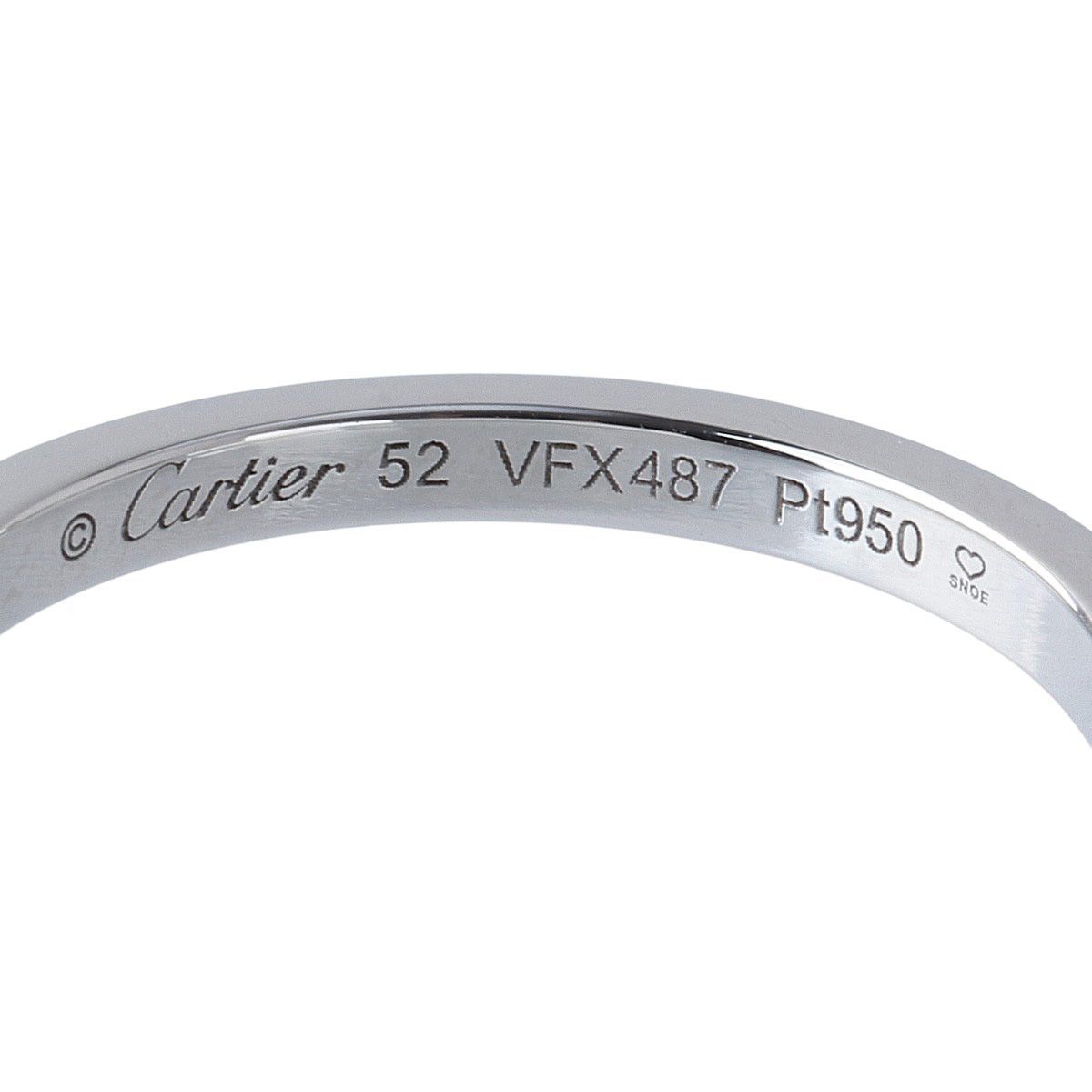 カルティエ ダイヤ リング バレリーナ ウェディング ハーフ #52 Pt950