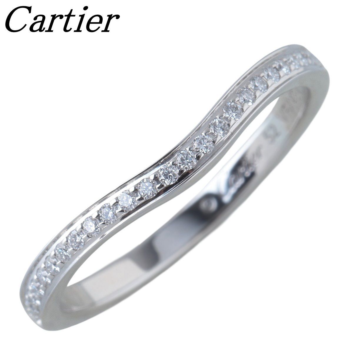 カルティエ ダイヤ リング バレリーナ ウェディング ハーフ #52 Pt950