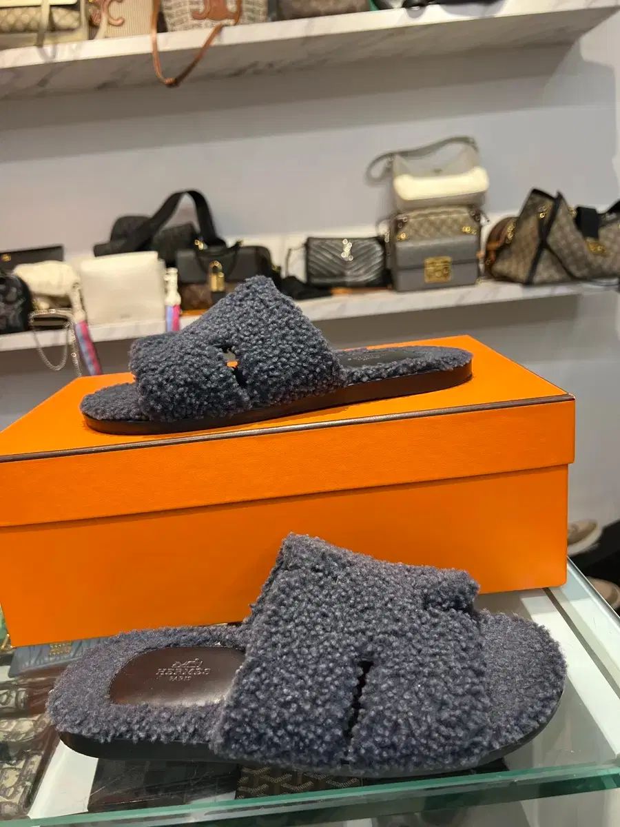 限定セール，定番 エルメス イズミール シアリング シープスキン スリッパ サンダル サンダル
