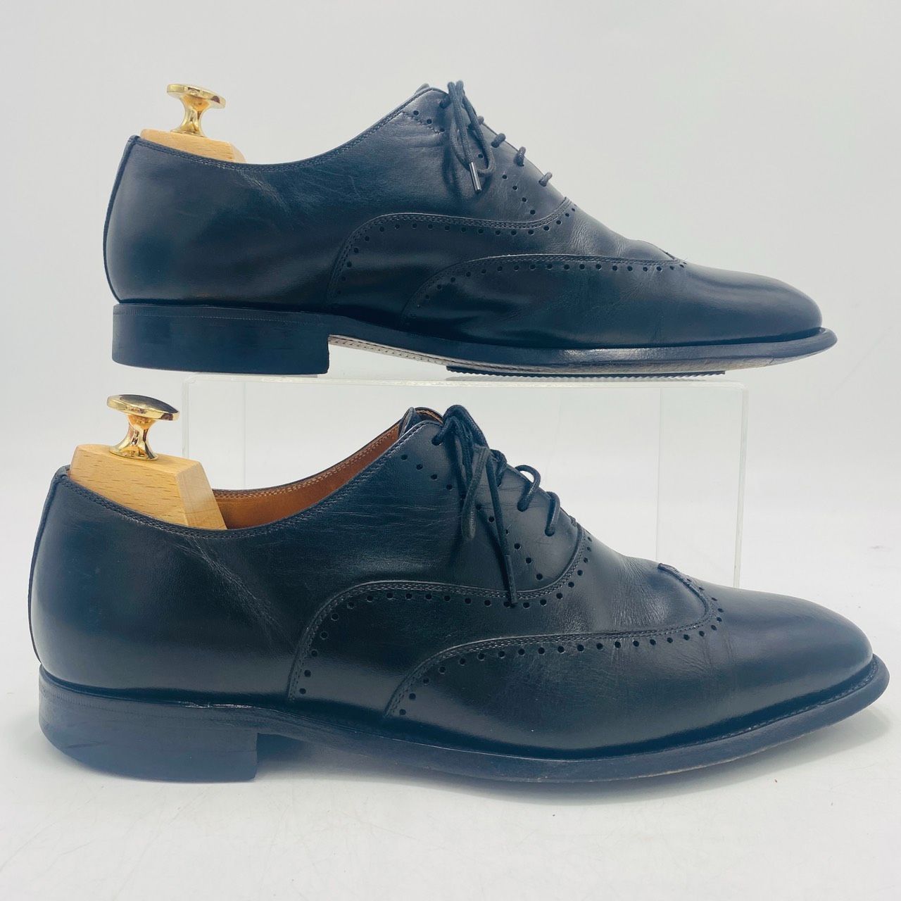 SCOTCH GRAIN ビジネスシューズ ウイングチップ スクエアトゥ ブラック