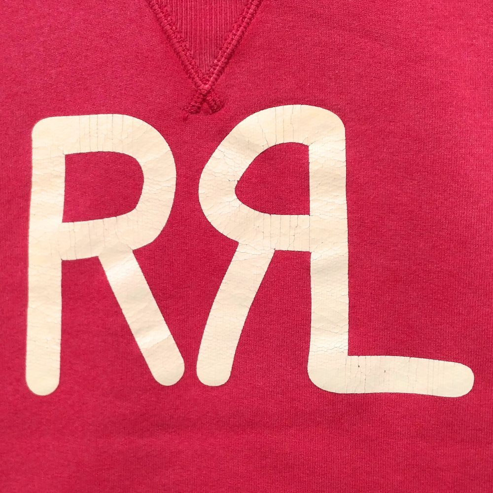 RRL ロゴ クルーネック スウェット トレーナー レッド S ヴィンテージ