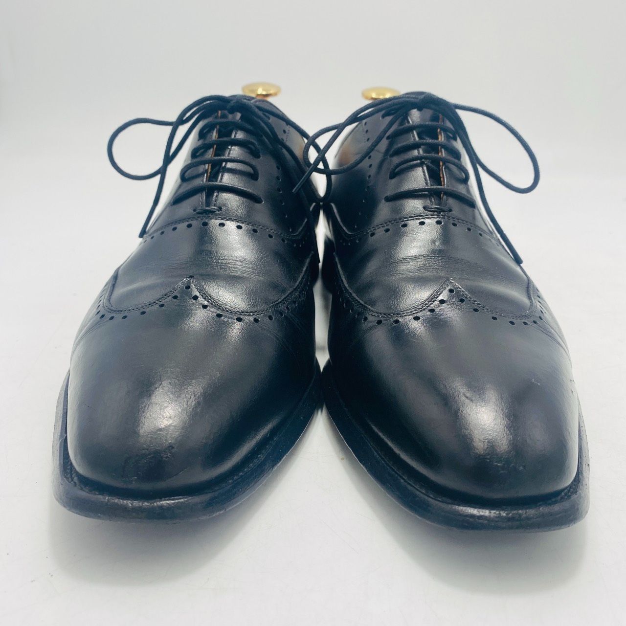 SCOTCH GRAIN ビジネスシューズ ウイングチップ スクエアトゥ ブラック