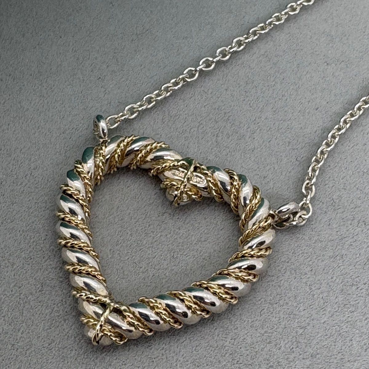 Tiffany&Co.(ティファニー) ツイストハート コンビ ネックレス 925/750