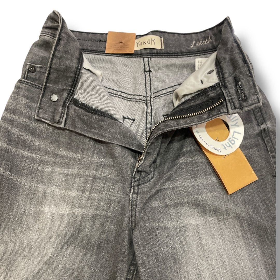  YANUK ヤヌーク カットオフワイドストレートデニム LILITH ワイドストレート ハイウエスト 脚長効果 フェードグレー 21インチ レディース 通年 ゴーゴー古着セントラルパー No 1575 スキニーデニム デニム ジーンズ