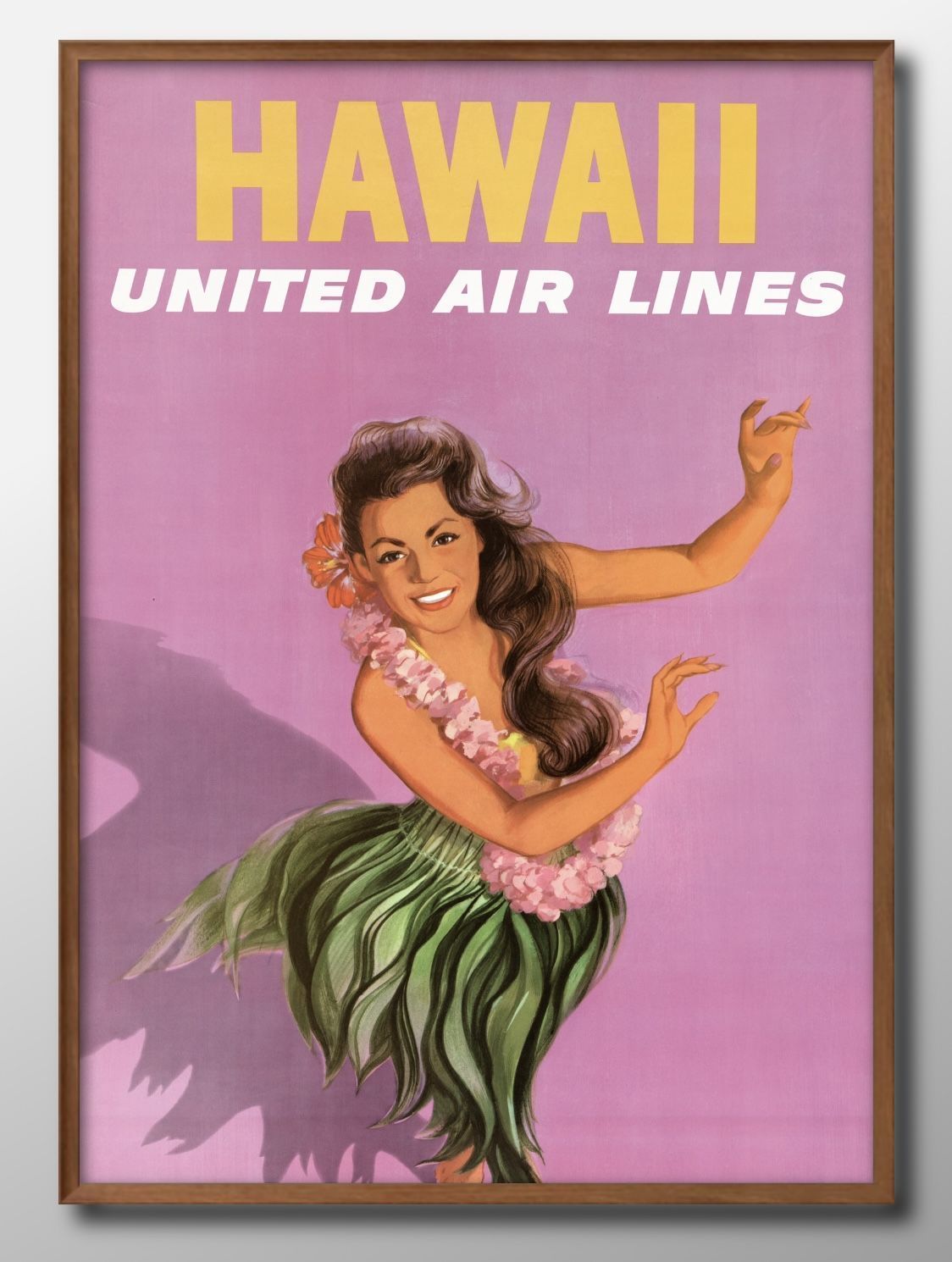 09344ハワイ フラ Hawaii ユナイテッド航空 A3 サイズ ポスター アート