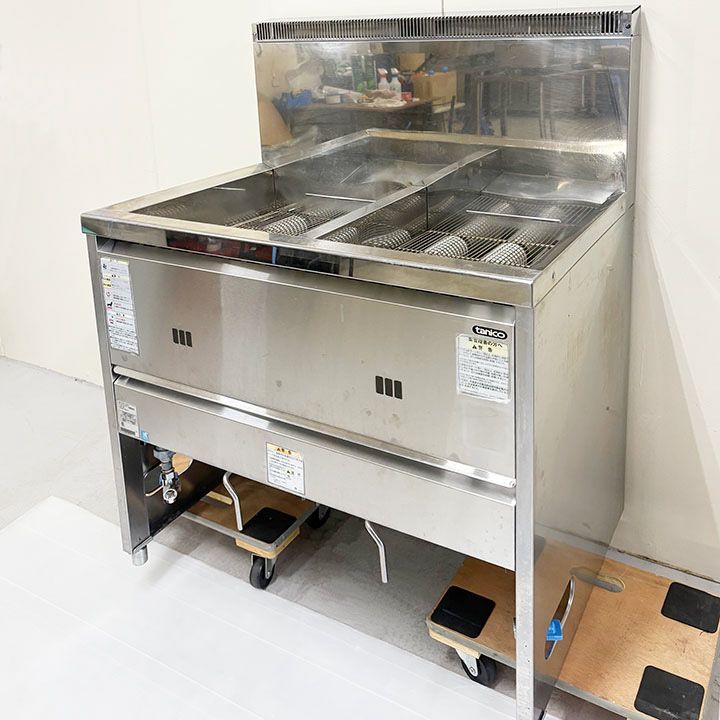 タニコー 二槽ガスフライヤー NB-TGFL-C87W LPガス専用 2013年製 蓋
