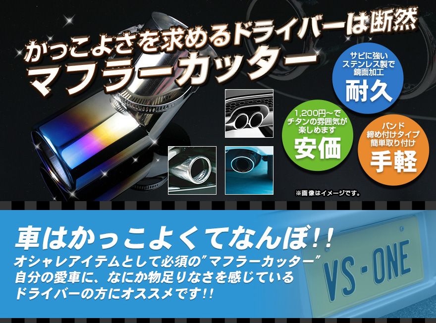 マフラーカッター マリノ 2本出し シルバー AX398 汎用 ステンレス