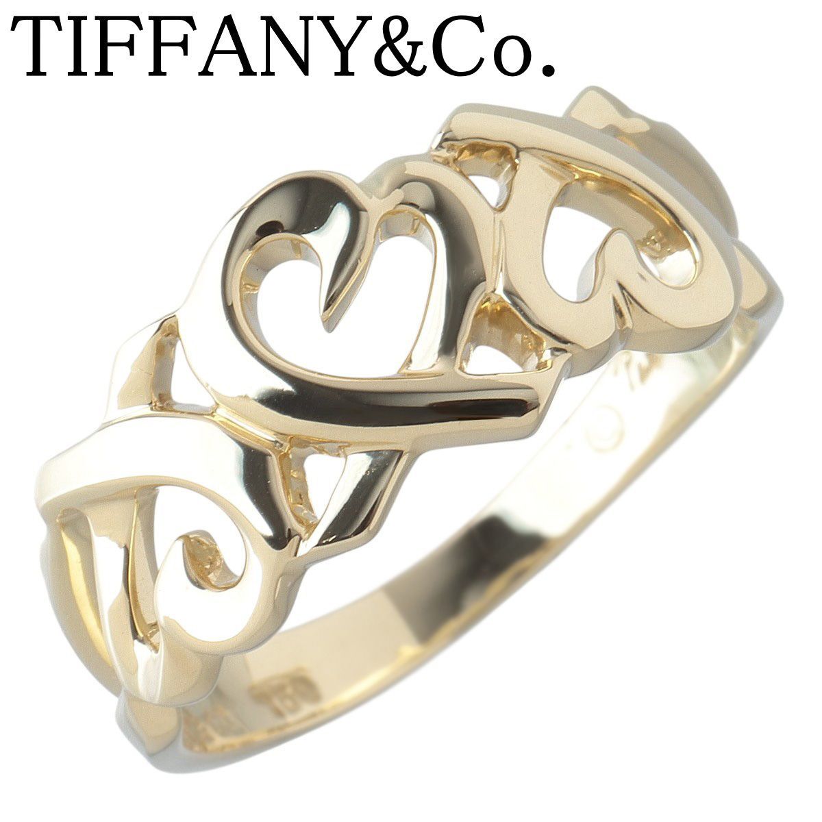 ティファニー ラビング トリプルハート リング 13号～13.5号 750YG