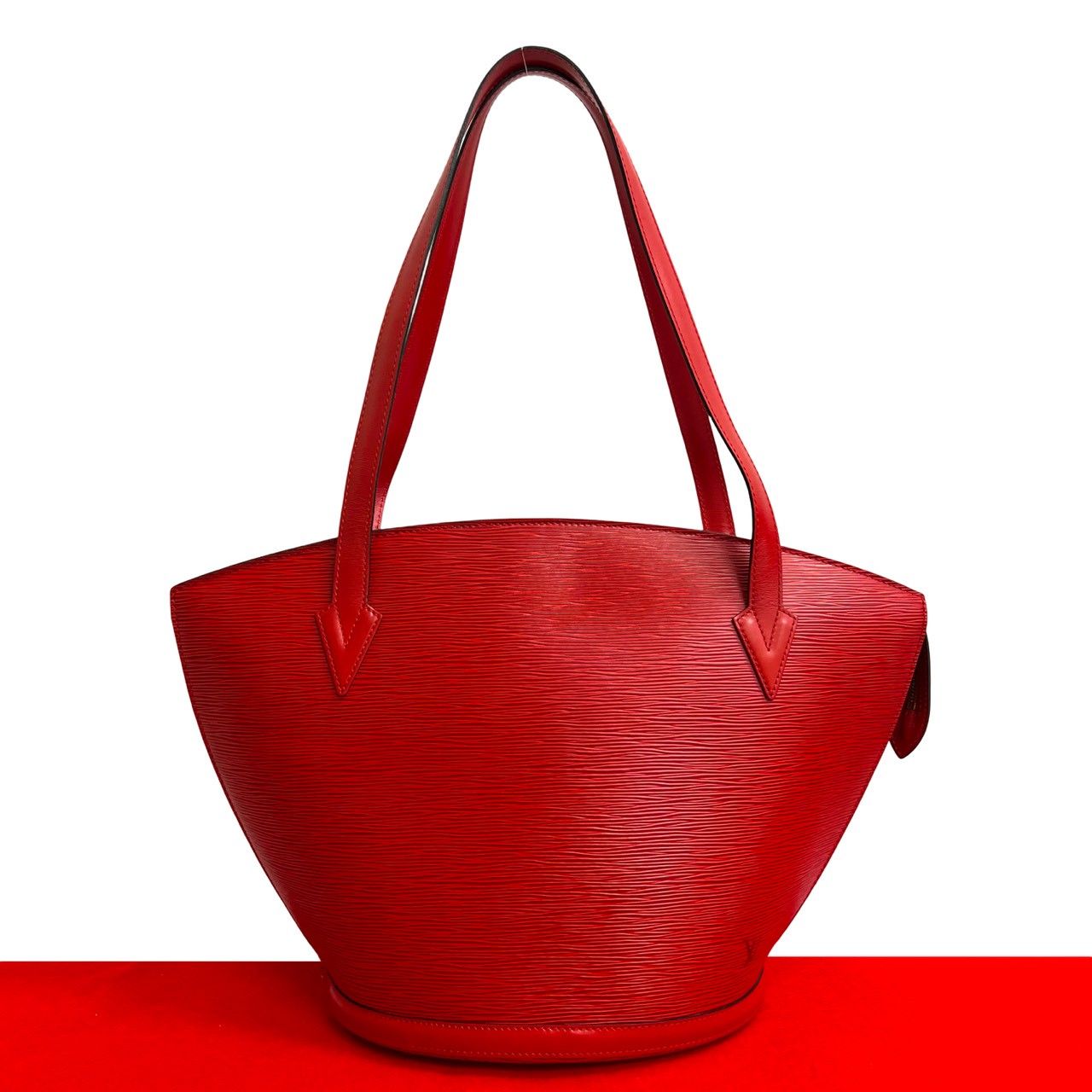 LOUIS VUITTON / サンジャック・ショッピング_エピ/レザー/RED 極 美品 LOUIS VUITTON ルイヴィトン ヴィンテージ サンジャック