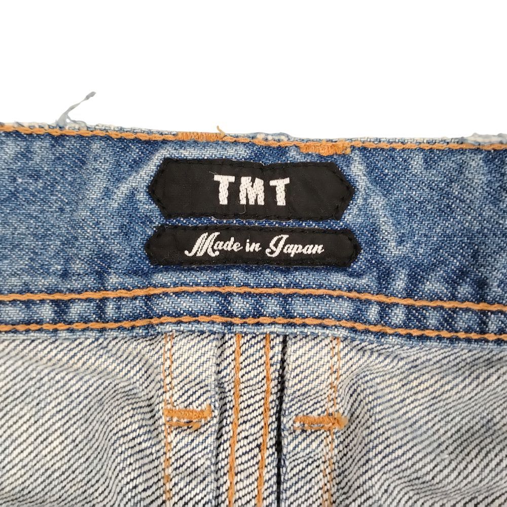 TMT ティーエムティー クラッシュ ダメージ加工 デニムパンツ ブルー系