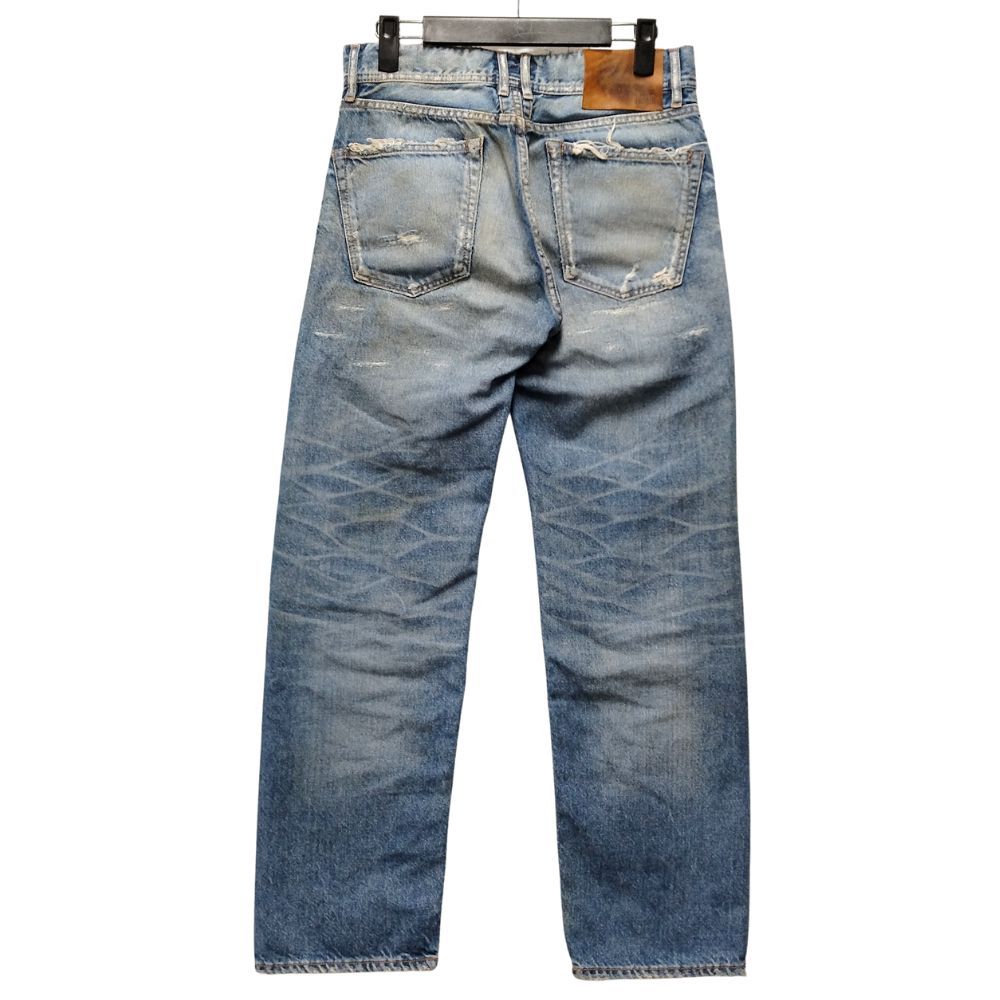 TMT ティーエムティー クラッシュ ダメージ加工 デニムパンツ ブルー系