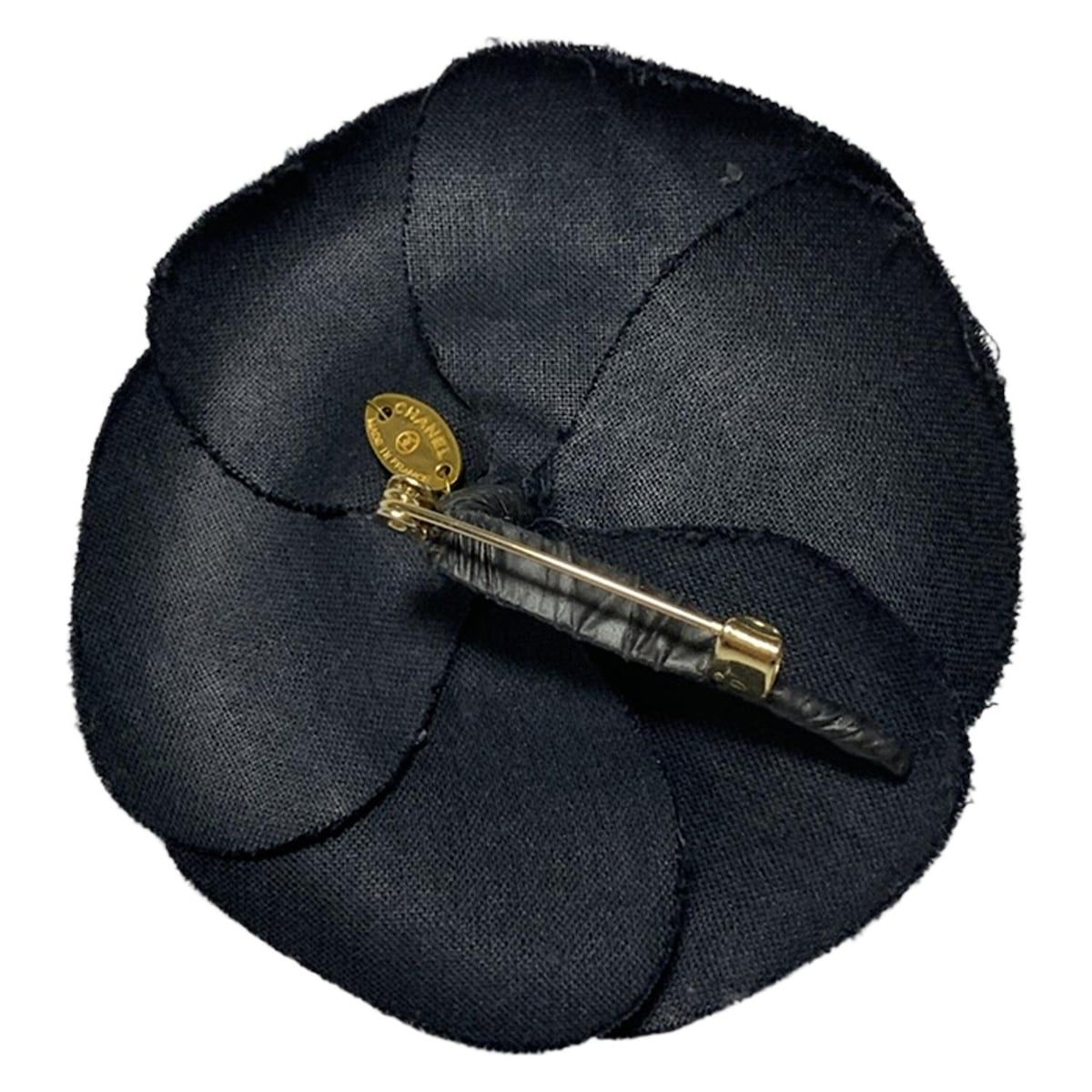 CHANEL(シャネル) コサージュ カメリア ダークネイビー×ゴールド