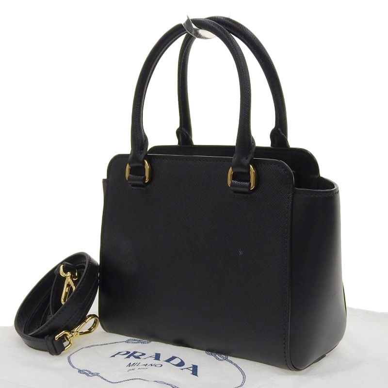 プラダ PRADA 2WAYバッグ ハンドバッグ ショルダーバッグ サフィアーノ レザー ブラック 1BA380 中古 新入荷 OB2730 プラダ PRADA 2WAYバッグ ハンドバッグ ショルダーバッグ サフィアーノ