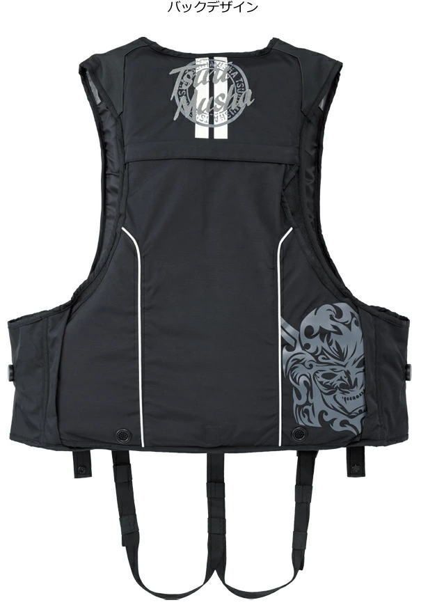 釣武者 コーデュラダイヤルベスト レッド 3 Lサイズ 磯ベスト フローティングベスト 救命具 釣具