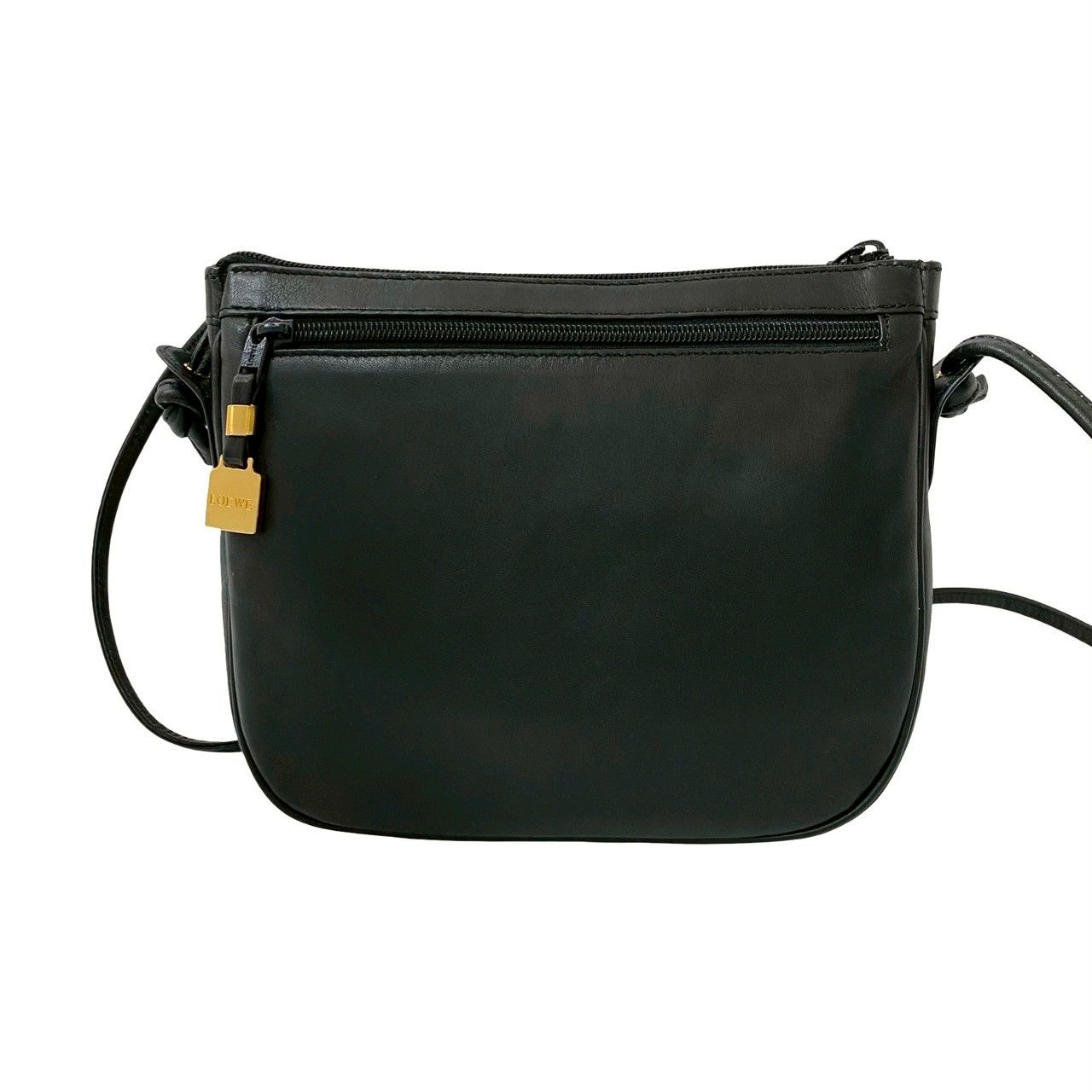 極 美品 LOEWE ロエベ アナグラム ロゴ 刻印 オールレザー 本革 ミニ