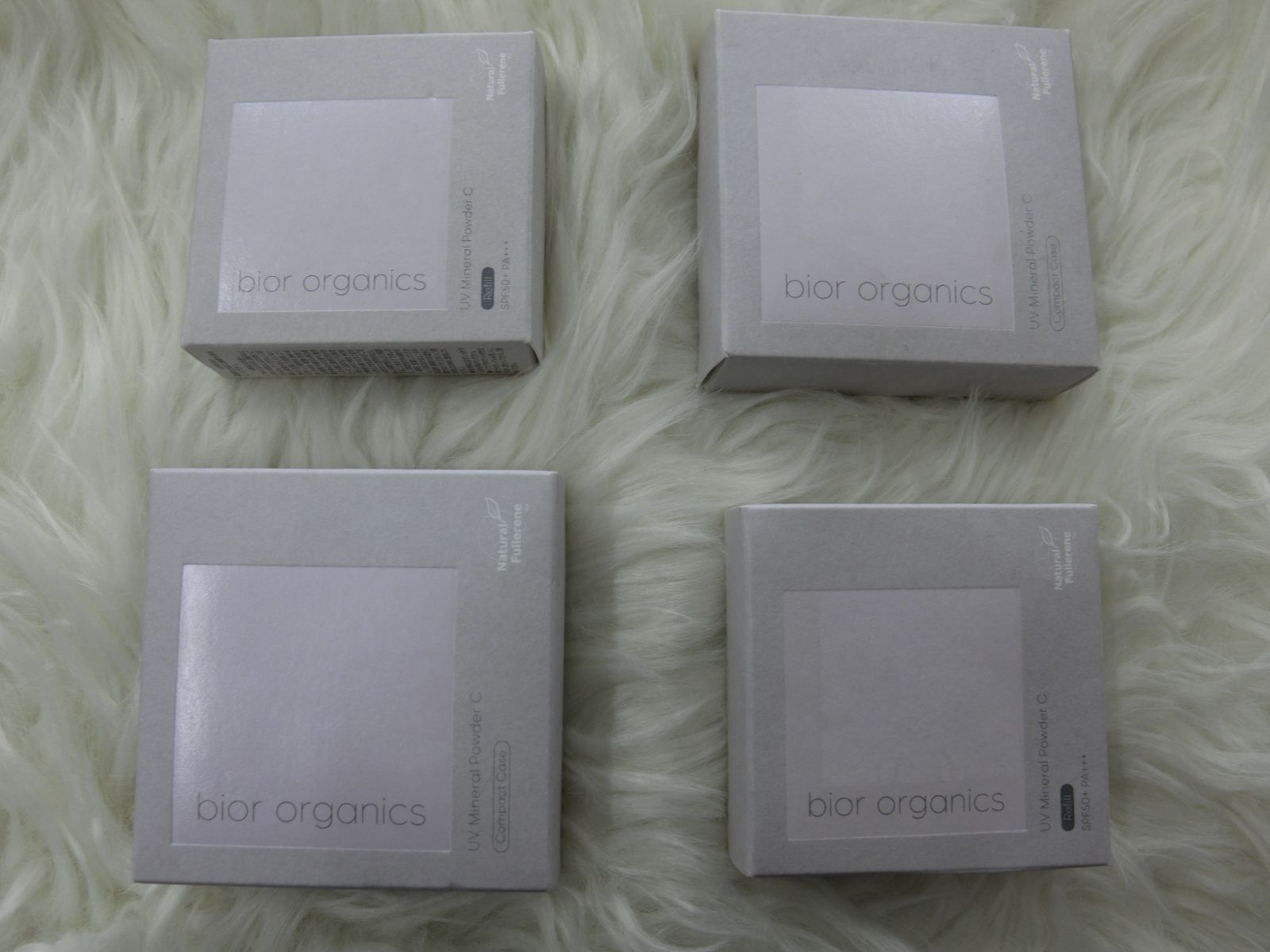 【bior organics UVミネラルパウダーC 専用コンパクトケース(9割残 本体有り×2)+UVミネラルパウダーCu003cリフィルu0026パフSPF50+PA+++5gu003e(未使用×2)】