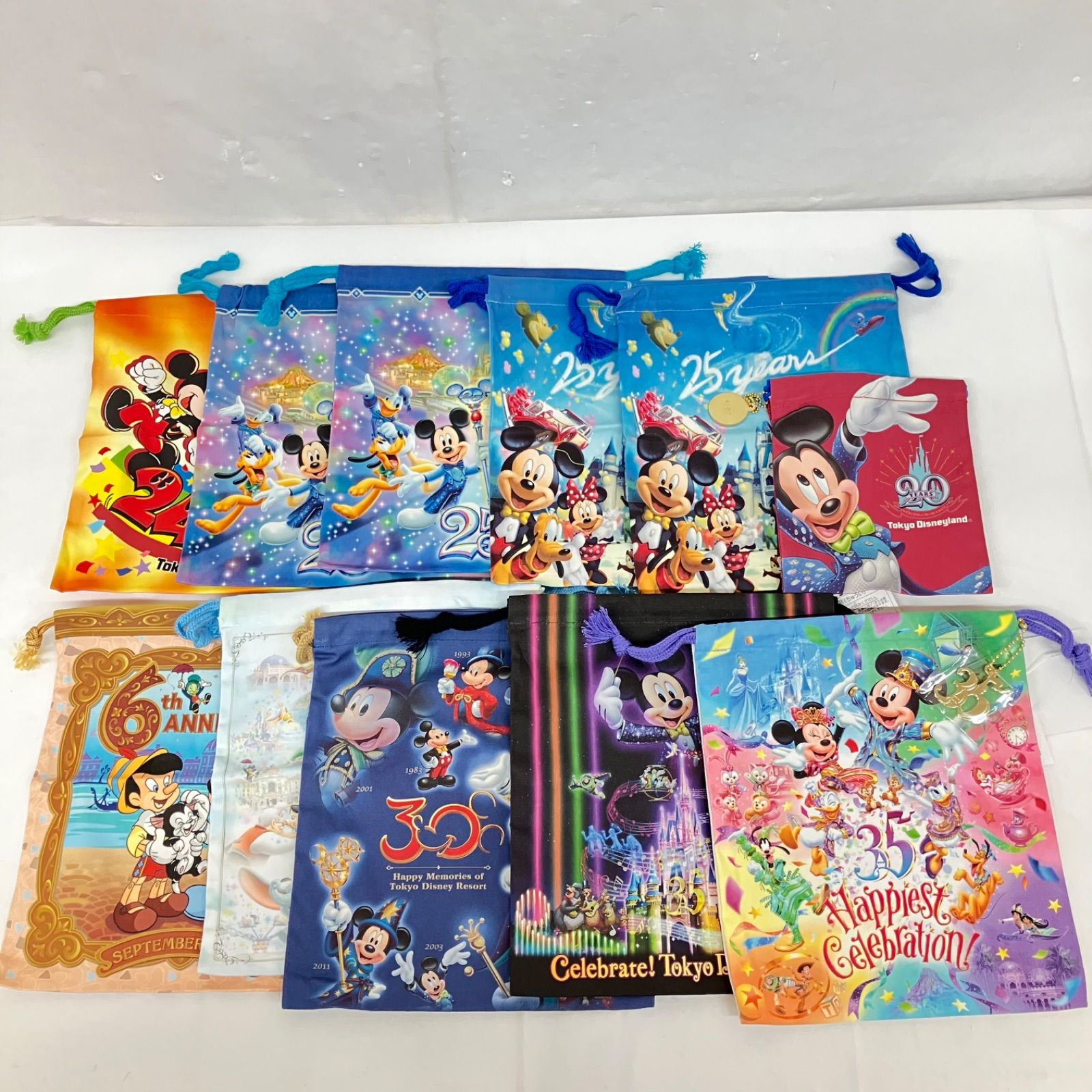 東京ディズニーリゾート ディズニーランド 記念巾着 約10点 美品
