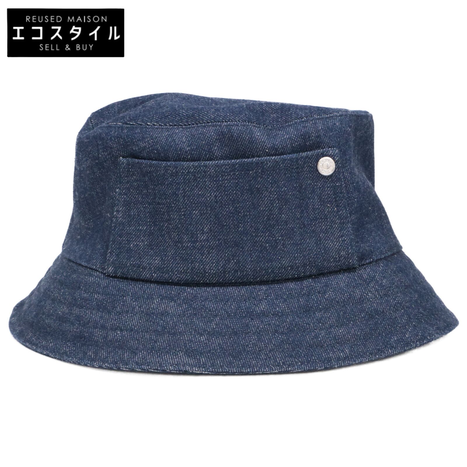 エルメス　デニム　バケットハット HERMES エルメス 【美品/国内正規】ヘレン シルキー デニム ポケット