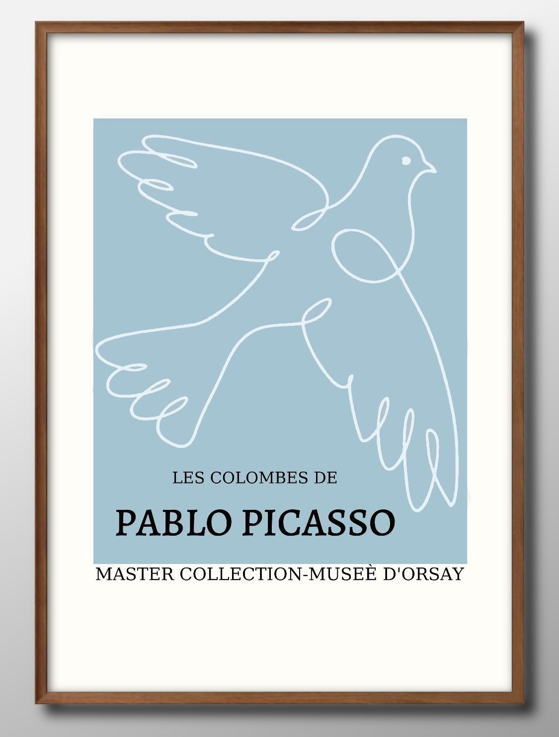 10954パブロ ピカソ ブルー 鳥 平和の鳩 A3 サイズ ポスター アート