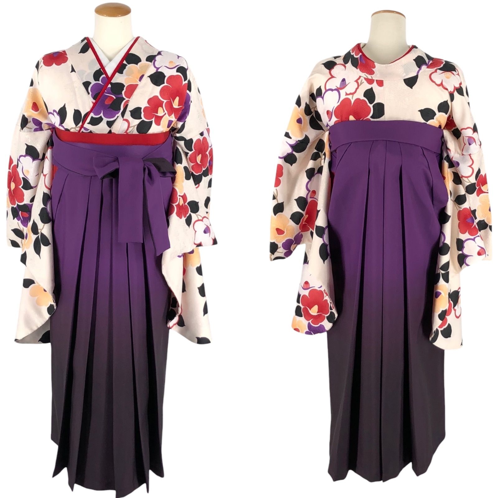  ジュニア卒業袴セット 二尺袖着物 長襦袢 袴 半幅帯 小学生 140 150 cm前後 袴 着物 浴衣