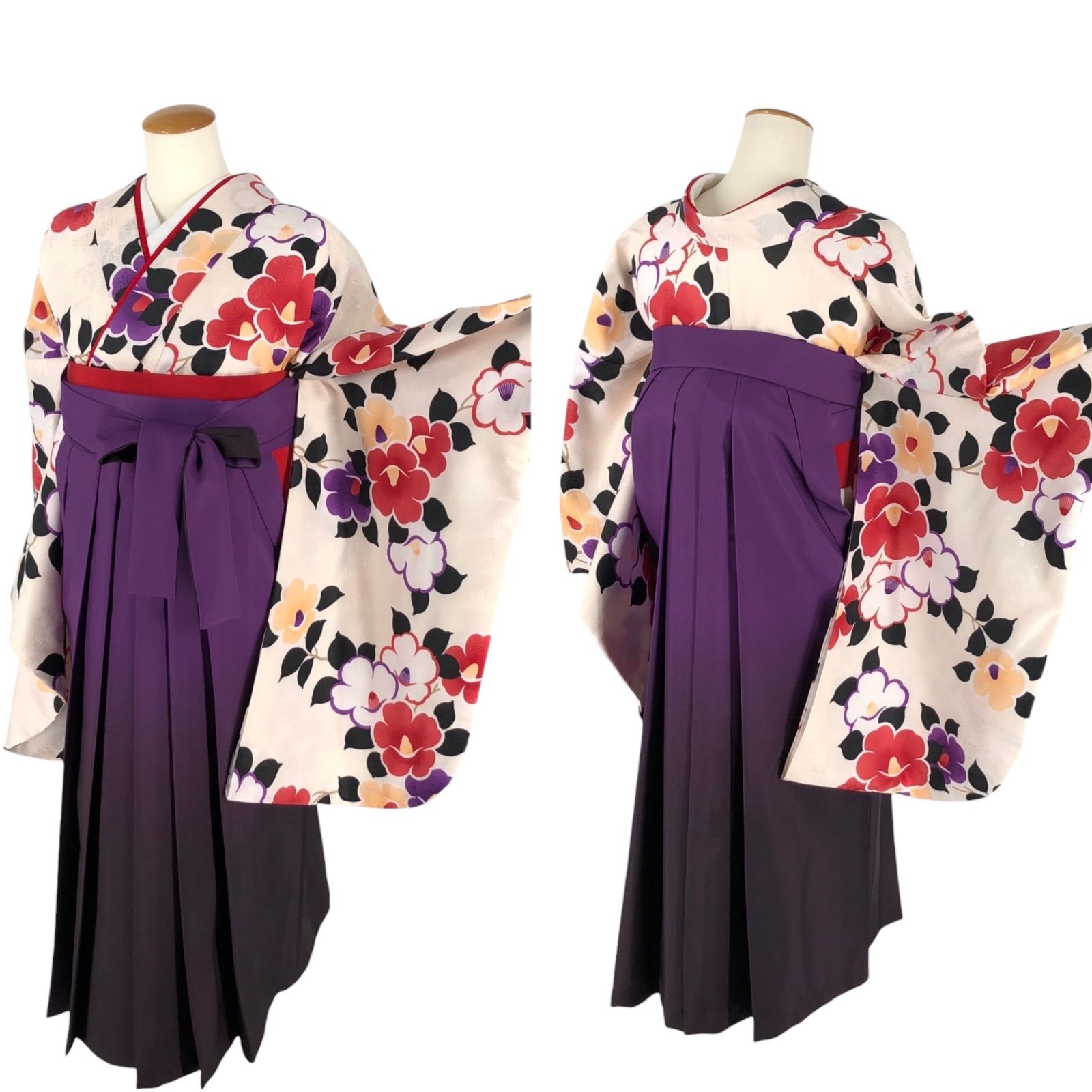 ジュニア卒業袴セット 二尺袖着物 長襦袢 袴 半幅帯 小学生 140~150 cm前後