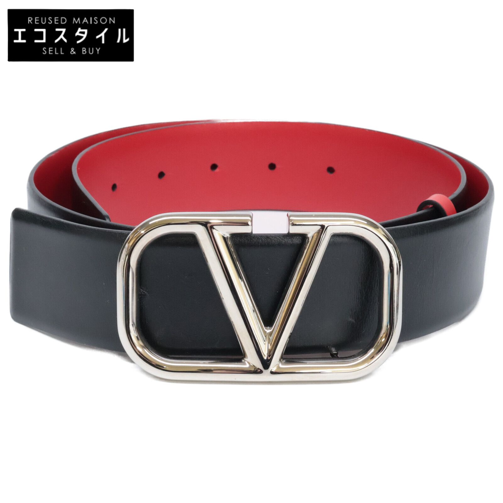 Valentino Garavani ヴァレンティノガラヴァーニ Vロゴバックル リバーシブル レザー 80 32 F