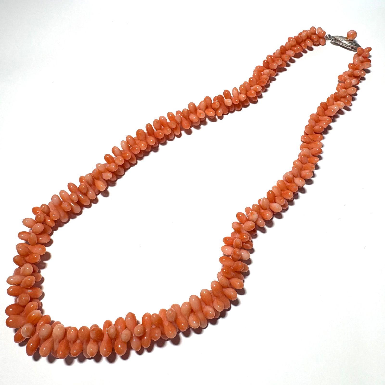 艶やか天然桃珊瑚ネックレス 42cm シルバー金具 上品カラー - メルカリ