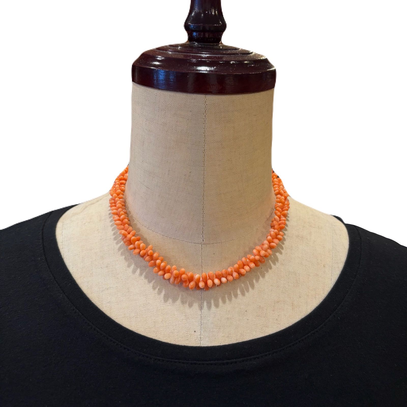 艶やか天然桃珊瑚ネックレス 42cm シルバー金具 上品カラー - メルカリ