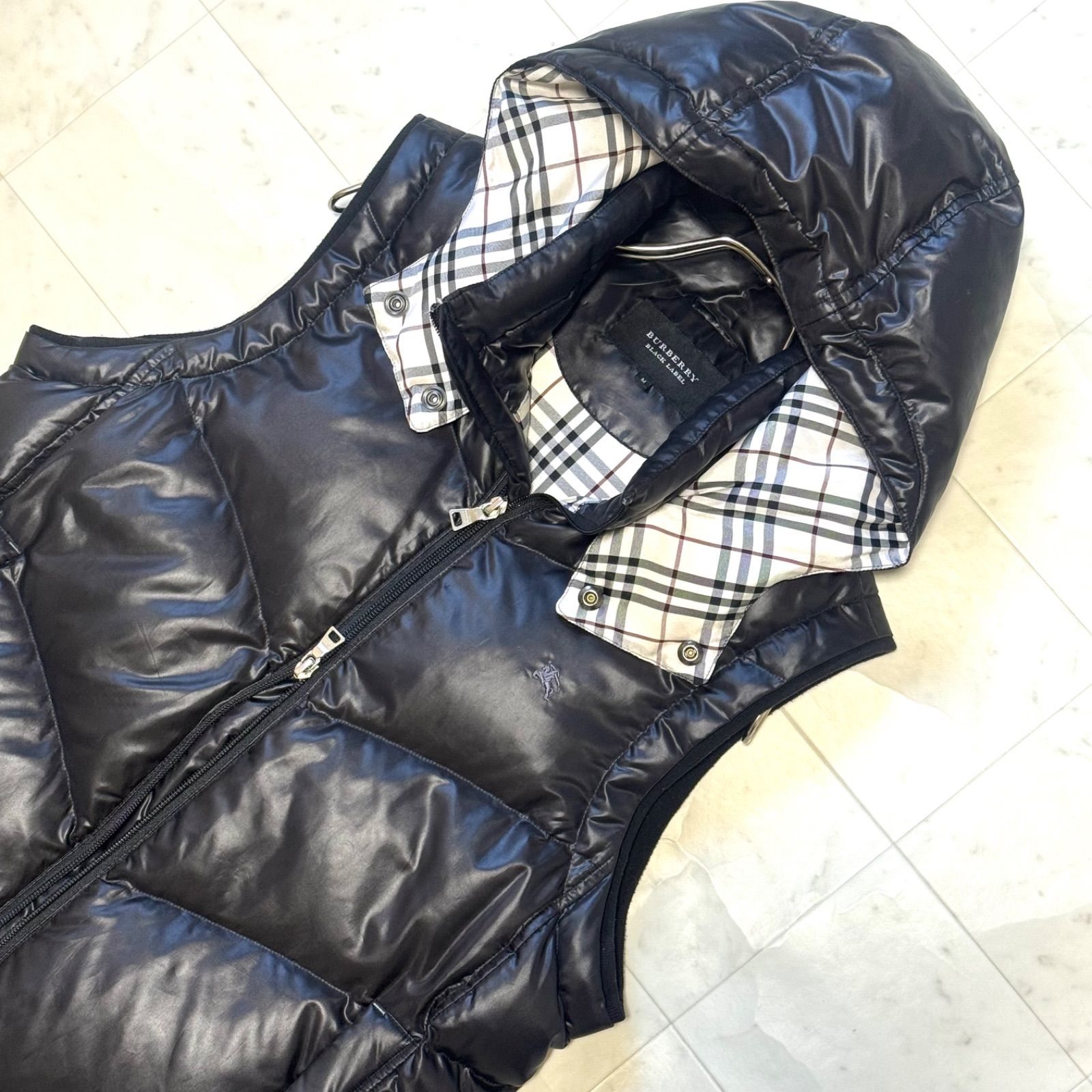 BURBERRY BLACK LABEL バーバリーブラックレーベル ダウンベスト M 黒