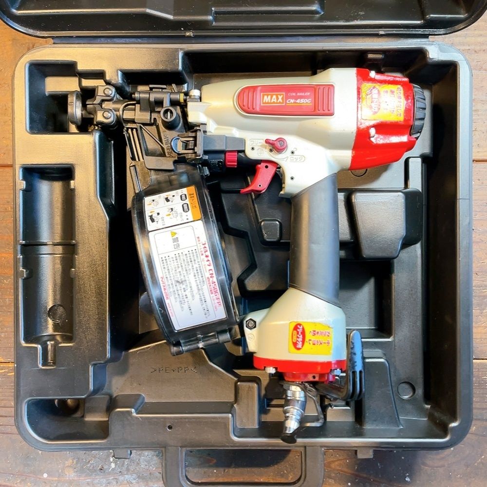 7日保証 整備済 消耗部品多数交換済 MAX マックス 常圧 50 mm 内装用 釘打機 CN-450 G FP ケース付き 動作良好