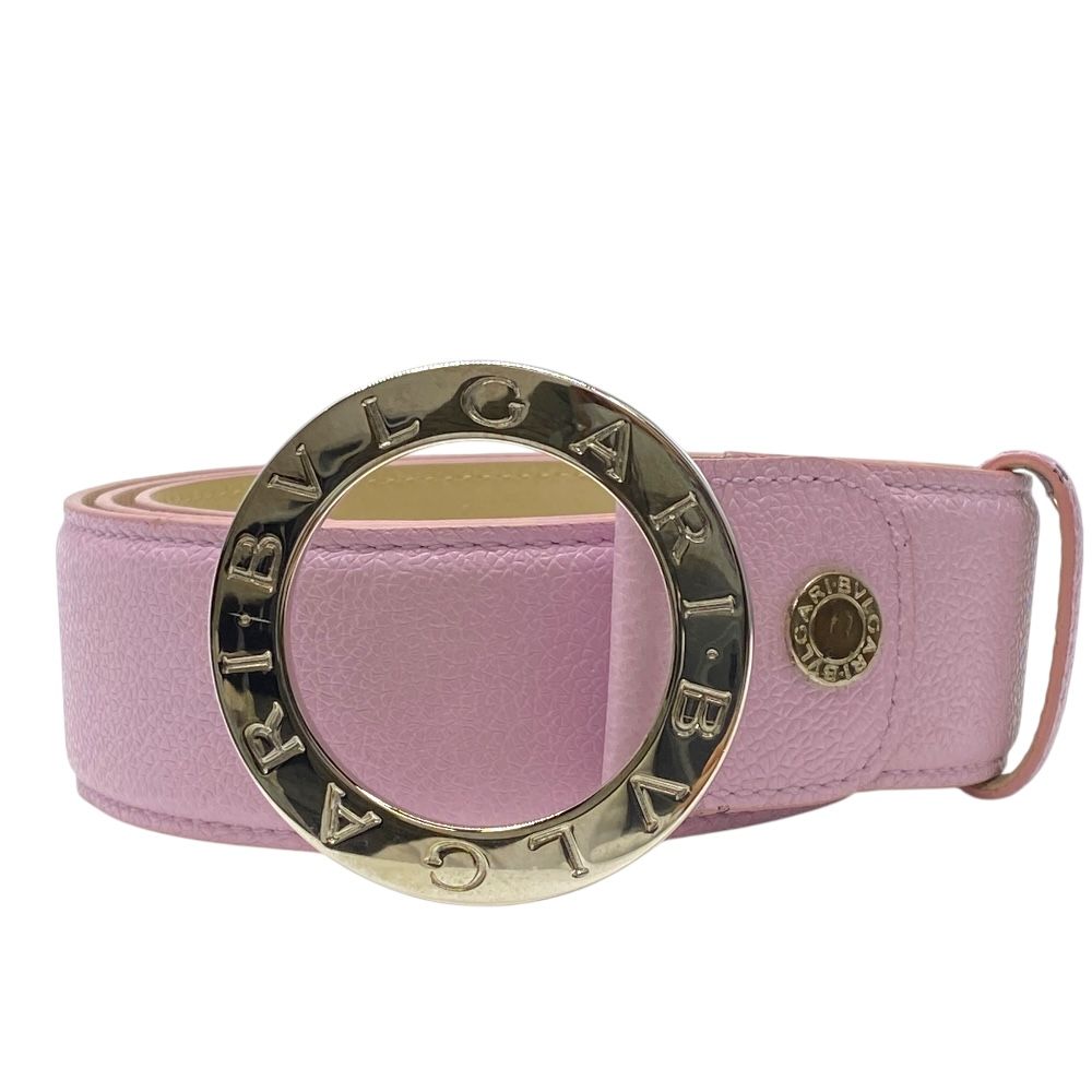 BVLGARI ベルト ピンク 新品未使用 ブルガリ ブルガリブルガリ ベルト ラウンド ロゴ バックル レザー