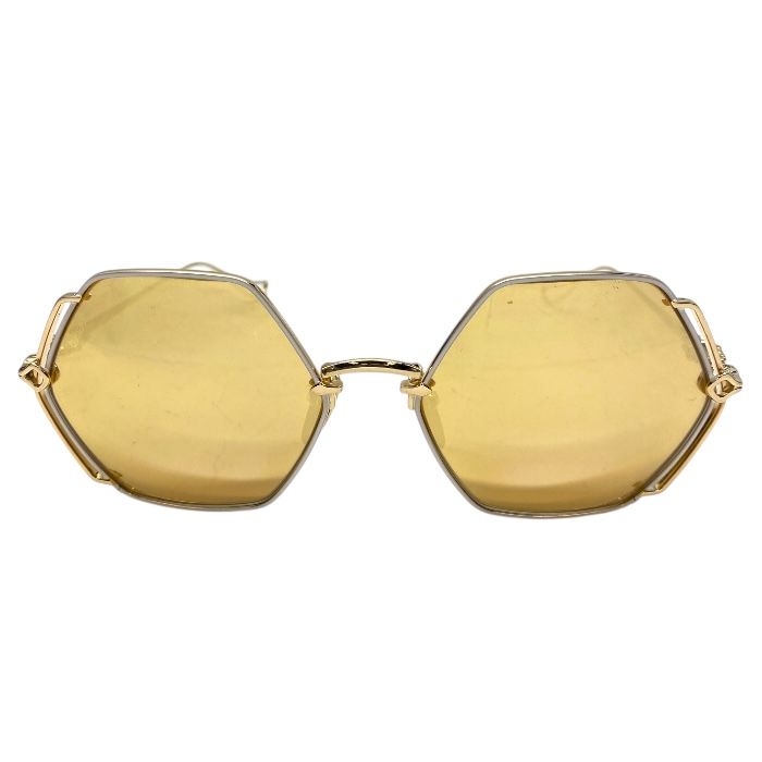 クロムハーツ BABY BITCH オクタゴナル サングラス アイウェア ゴールド レンズ 55 17 CHROME HEARTS ユニセックス 感 モード 個性派