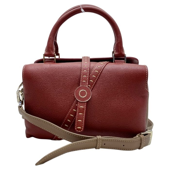 美品ロロピアーナ バッグ赤 ロロ・ピアーナ25年春夏“パドロック付き”レザーバックパック、ドロー