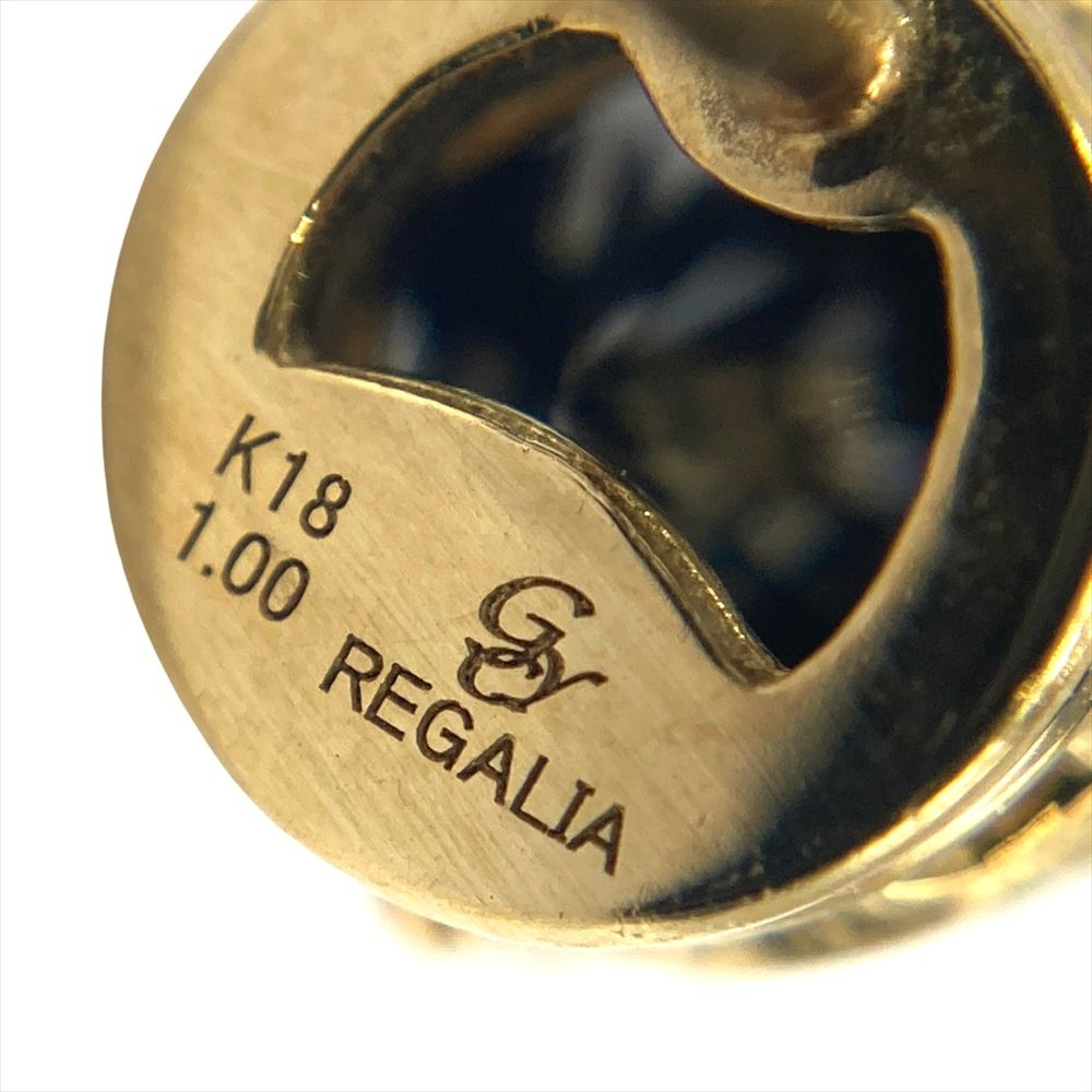  ユキザキ レガリア 片耳 ピアス ブラックダイヤ 1 00 ct K 18 YG 3 g イエローゴールド ピアス(両耳用) アクセサリー