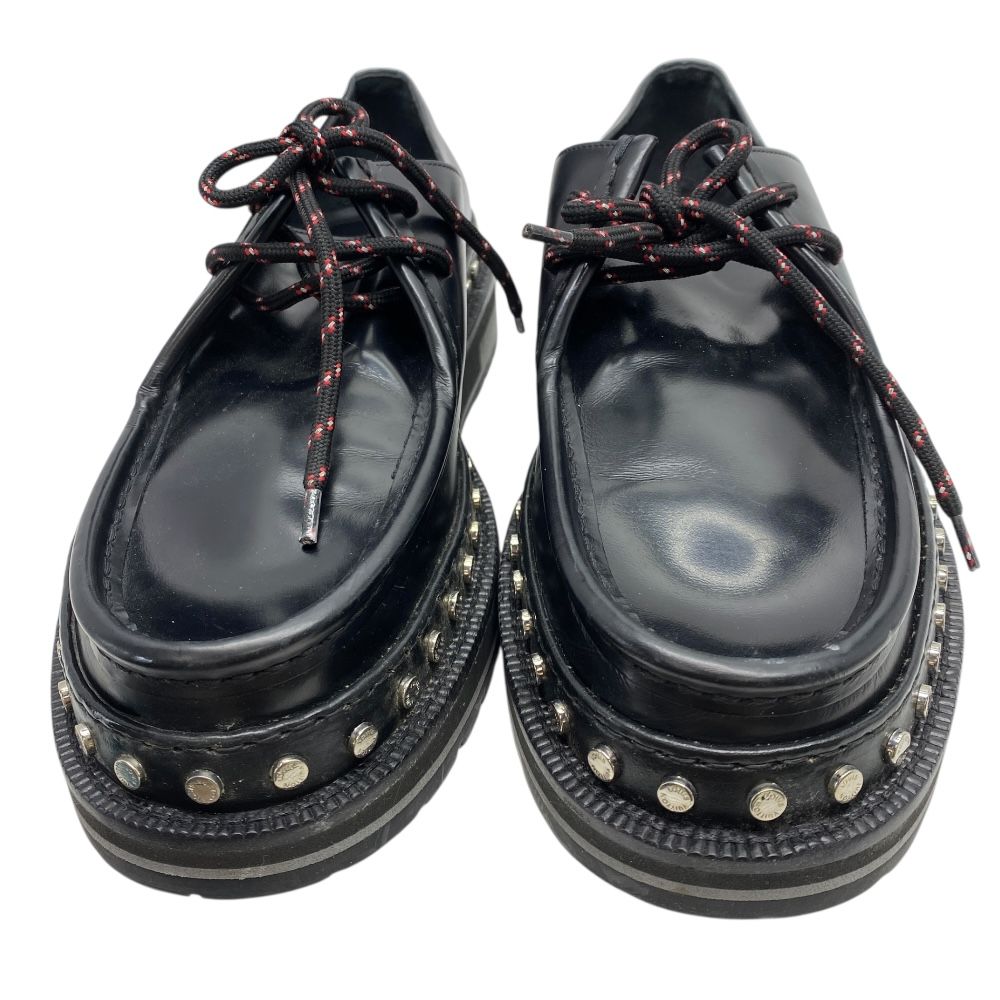 ルイヴィトン 厚底 チャッカシューズ レースアップ チロリアンシューズ プラットフォーム スタッズ ブラック 9 27 5 cm LOUIS VUITTON メンズ 感 モード 重厚感