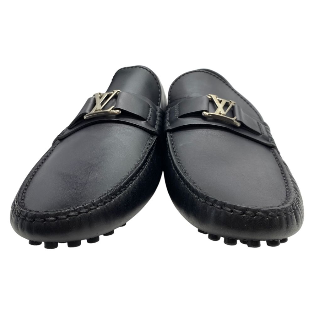 ルイ ヴィトン ホッケンハイム ND 1109 ドライビングシューズ ローファー スリッポン LVロゴ レザー ブラック LOUIS VUITTON サイズ7 1 2 約26 5 cm メンズ 感 上品