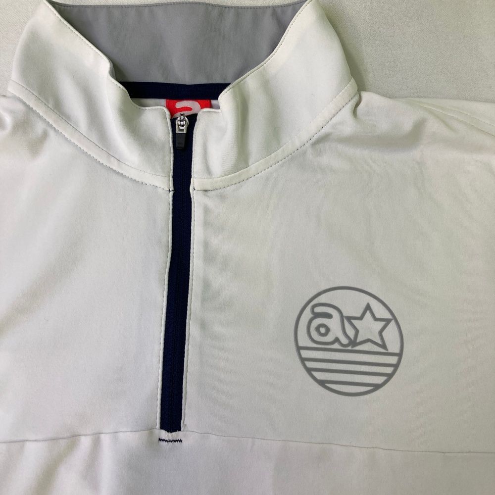 サイズ：48 ARCHIVIO アルチビオ ハーフジップ 半袖Tシャツ ホワイト系