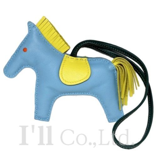 HERMES エルメス ロデオ MM チャーム アニョーミロ セレステ ライム マラカイト ブランド小物 小物 バックチャーム ストラップ キーホルダー 馬 ホース 81173