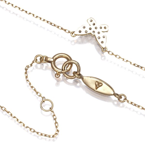 アーカー ネックレス ダイヤ ダイヤモンド 0.06ct バタフライパヴェ